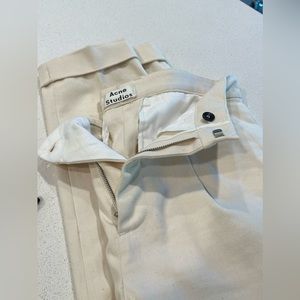 ACNE STUDIOS ecru cotton twill trouser